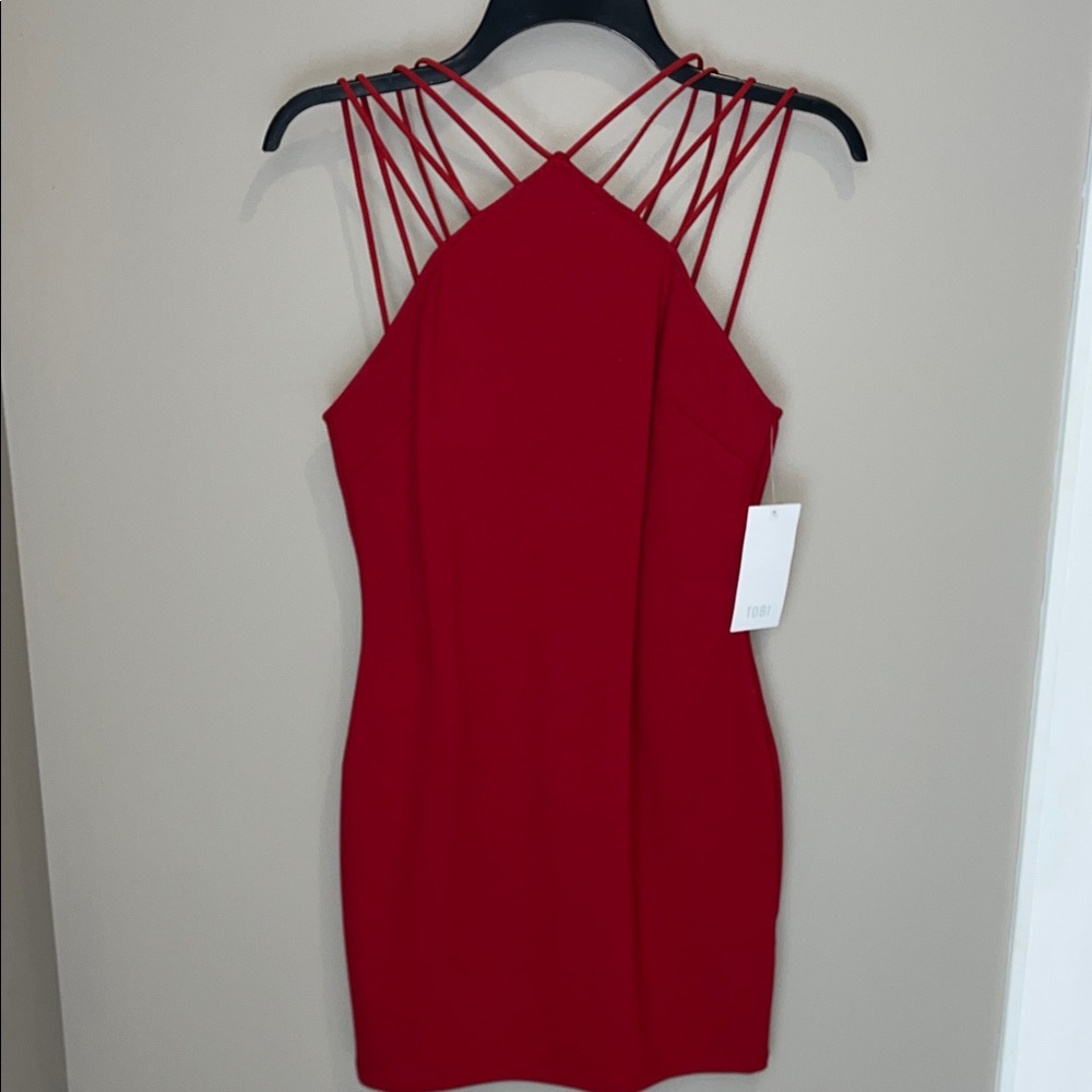 Tobi Sexy Red Strappy Pencil Mini Dress NWT Size Small Party Event Dress